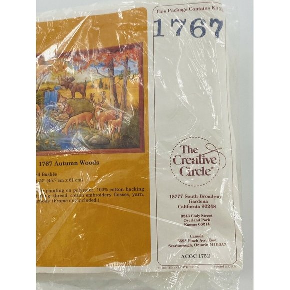 1984 Autumn Woods EMBROIDERY Stitchery Kit The Creative Circle No. 1767 - Picture 3 of 6